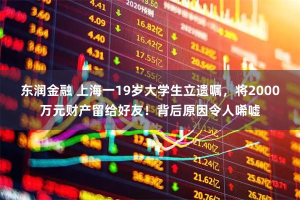 东润金融 上海一19岁大学生立遗嘱,将2000万元财产留给好友!背后原因令人唏嘘